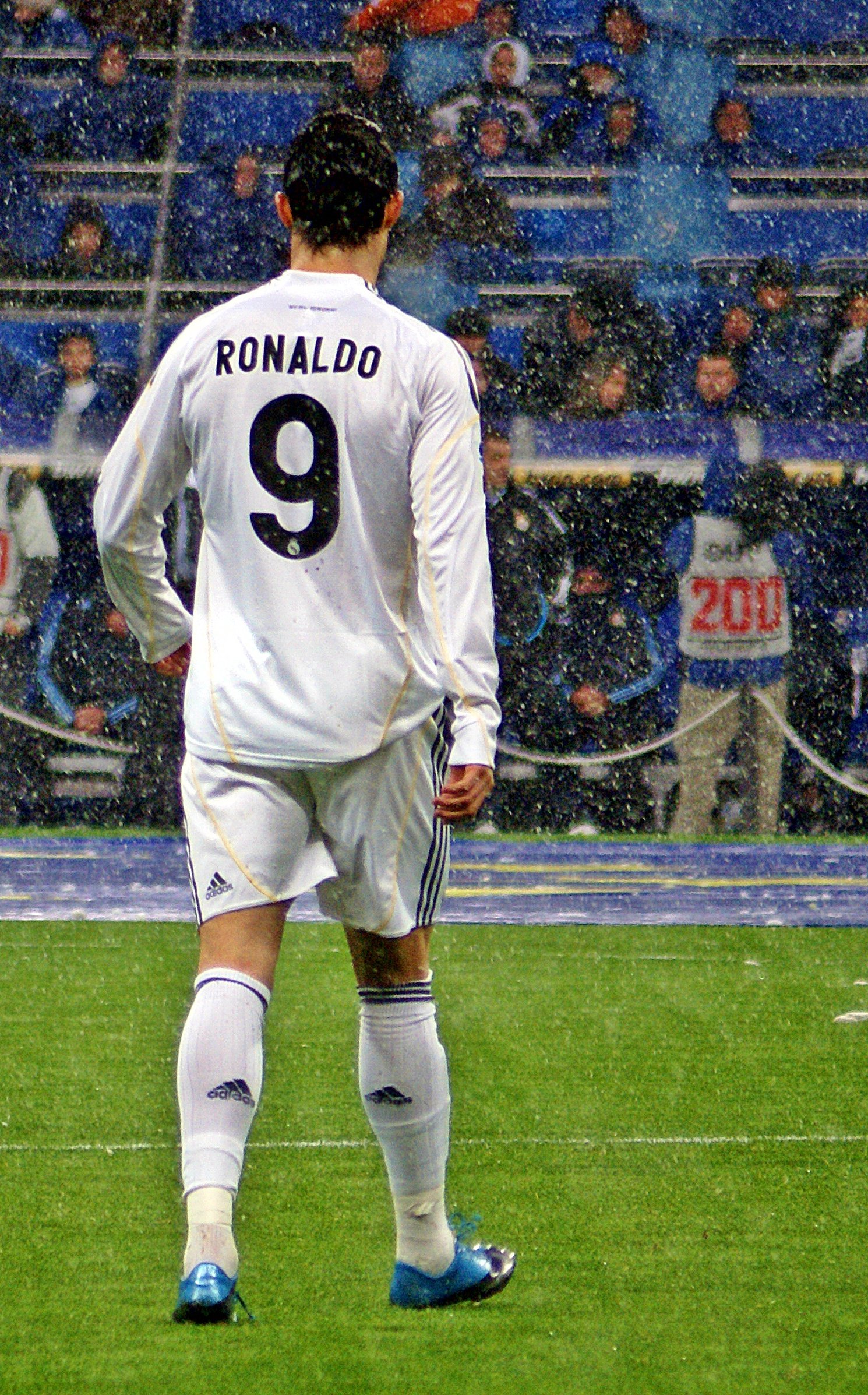 Cristiano Ronaldo outside a CR7-branded hotel